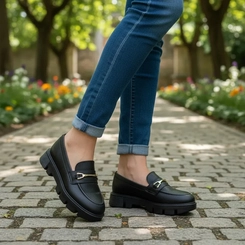 Mocassim Feminino Moderno Tratorado Modare 7409102 Preto