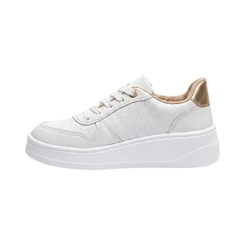Tênis Feminino Modare 7402114 Branco com Detalhe Dourado