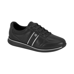 Tênis Feminino Modare 7358233 Preto com Detalhes Prata