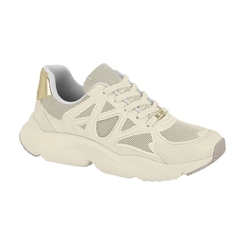 Tênis Feminino Estiloso Vizzano 1440107 Branco Off/Dourado