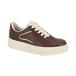 Tênis Feminino Beira Rio 4305124 Marrom Chocolate/Branco Off