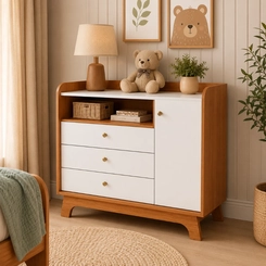 Cômoda 3 Gavetas Kappesberg T402 Canela/Branco SE