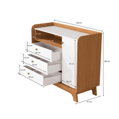 Cômoda 3 Gavetas Kappesberg T402 Canela/Branco SE