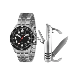 Kit Relógio Masculino Analógico Lince MRMM008L46-K0AKP2SX Prata
