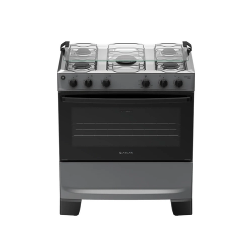 Fogão 5 Bocas Mesa Inox Atlas Mônaco Plus 300002026 Titanium Bivolt