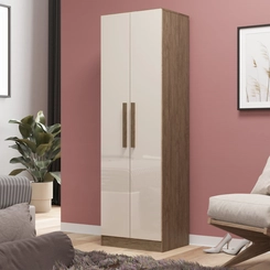 Sapateira Multiuso 2 Portas 4 Prateleiras Decibal RP1206.3 Wood/Cristalo