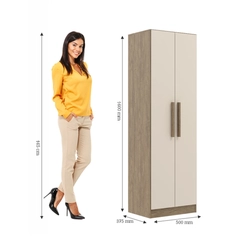 Sapateira Multiuso 2 Portas 4 Prateleiras Decibal RP1206.3 Wood/Cristalo