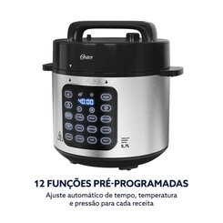 Panela de Pressão Elétrica Digital 5,7L Oster OPAN390 Inox