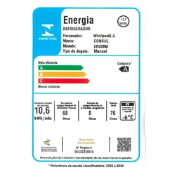 Frigobar 76L com Porta-Latas e Gaveta Consul CRC08MB Branco SE