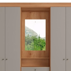 Guarda-Roupa 4 Portas 3 Gavetas THB Sonata 5974 Freijó/Gris
