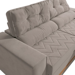 Sofá Retrátil 2 Lugares 206cm Kappesberg Havana Veludo Cinza