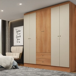 Guarda-Roupa 6 Portas 2 Gavetas THB Astro 5985 Freijó/Areia