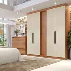 Guarda-Roupa 5 Portas 4 Gavetas THB Supremo 5983 Freijó/Areia SE