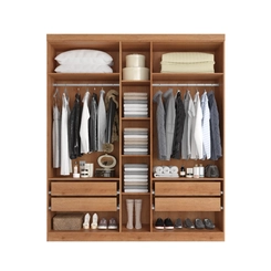 Guarda-Roupa 5 Portas 4 Gavetas THB Supremo 5983 Freijó/Areia SE
