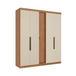Guarda-Roupa 5 Portas 4 Gavetas THB Supremo 5983 Freijó/Areia SE