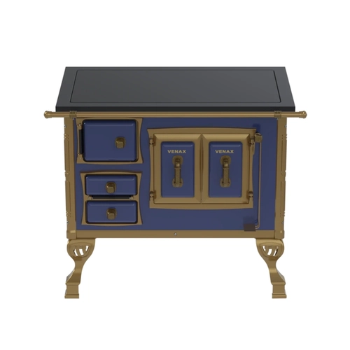 Fogão a Lenha Nº 1 Chapa Vitrocerâmica Venax Colonial Premium Azul Saída à Direita Fogão a Lenha Nº 1 Chapa Vitrocerâmica Venax Colonial Premium Azul Saída à Direita