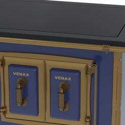 Fogão a Lenha Nº 1 Chapa Vitrocerâmica Venax Colonial Premium Azul Saída à Direita
