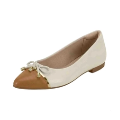 Sapatilha Feminina Beira Rio 4136-1004 Off White com Detalhe Marrom Camel