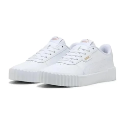 Tênis Feminino Puma Carina 3.0 405885-01 Branco com Detalhes Dourados