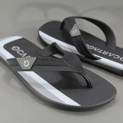 Chinelo Masculino Cartago Atlanta II 12432-By218 Preto e Cinza