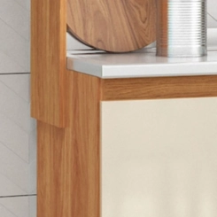 Cozinha Compacta 5 Portas Fellicci New Sevilha CC46P Cinamomo/Off White SE