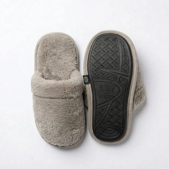 Pantufa Feminina Pelúcia Confortável Quentinha Maria Emília Bege