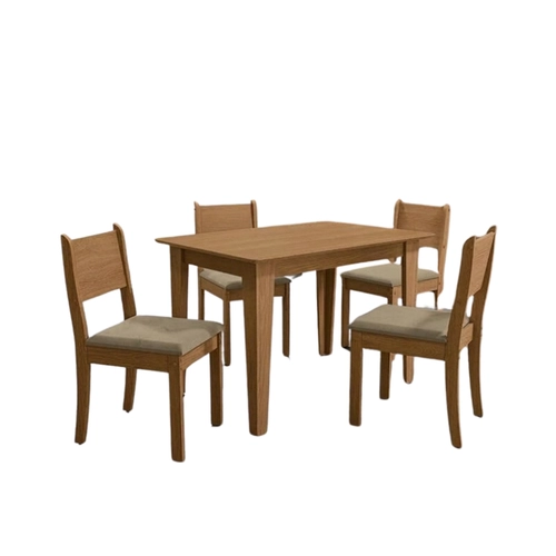 Conjunto de Jantar Mesa com 4 Cadeiras Kappesberg Melina Canela