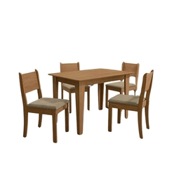 Conjunto de Jantar Mesa com 4 Cadeiras Kappesberg Melina Canela