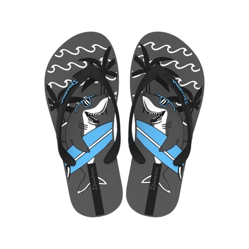 Chinelo Infantil Menino Ipanema Tubarão 27012 Cinza/Preto