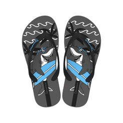 Chinelo Infantil Menino Ipanema Tubarão 27012 Cinza/Preto