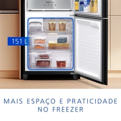 Geladeira 2 Portas 467L Frost Free Inverter Panasonic NR-BB65GV7B Preta Bivolt