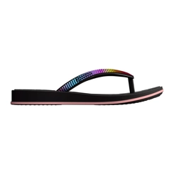 Chinelo Infantil Menina Ipanema Shine 27569 Preto com Tira Arco-Íris