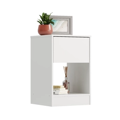 Mesa de Cabeceira 1 Gaveta e Nicho Rodial Ipê 11CR0101 Branco SE