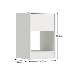 Mesa de Cabeceira 1 Gaveta e Nicho Rodial Ipê 11CR0101 Branco SE