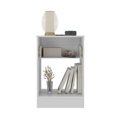 Mesa de Cabeceira 1 Gaveta e Nicho Rodial Ipê 11CR0101 Branco SE