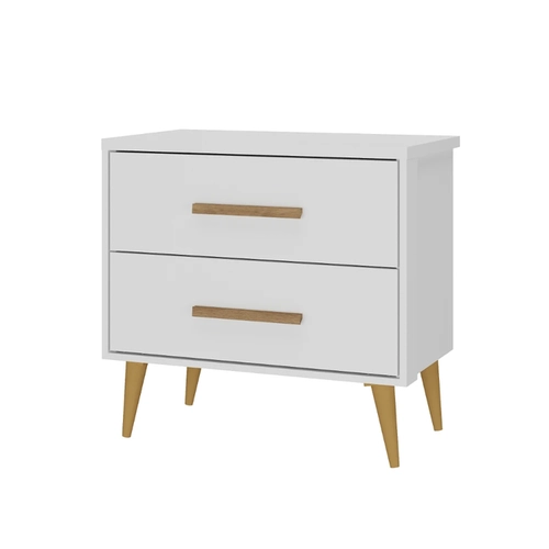Mesa de Cabeceira 2 Gavetas Rodial Arco-Íris 11CR0280 Branco SE