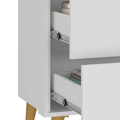 Mesa de Cabeceira 2 Gavetas Rodial Arco-Íris 11CR0280 Branco SE