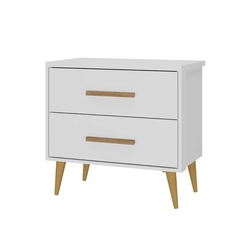 Mesa de Cabeceira 2 Gavetas Rodial Arco-Íris 11CR0280 Branco SE