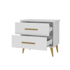 Mesa de Cabeceira 2 Gavetas Rodial Arco-Íris 11CR0280 Branco SE