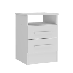 Mesa de Cabeceira com Nicho e 2 Gavetas Rodial Guarda 11CR0201 Branco SE