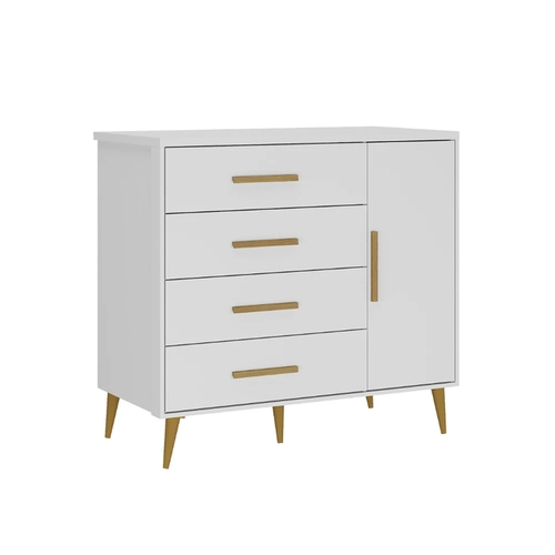 Cômoda 4 Gavetas 1 Porta Rodial Kids 11CO1480 Branco SE