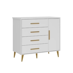 Cômoda 4 Gavetas 1 Porta Rodial Kids 11CO1480 Branco SE