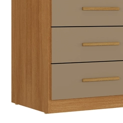 Cômoda 5 Gavetas 1 Porta Rodial Corais 55CO1524 Cinamomo/Capuccino SE