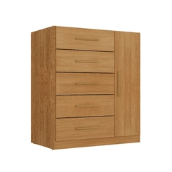 Cômoda 5 Gavetas 1 Porta Rodial Corais 50CO1524 Cinamomo SE