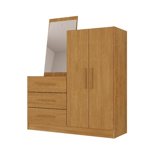 Cômoda com Espelho 3 Gavetas 2 Portas Rodial Dunas 50CO2326-E Cinamomo SE