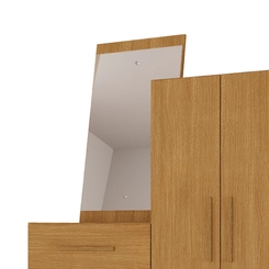Cômoda com Espelho 3 Gavetas 2 Portas Rodial Dunas 50CO2326-E Cinamomo SE