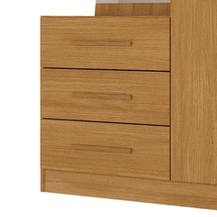 Cômoda com Espelho 3 Gavetas 2 Portas Rodial Dunas 50CO2326-E Cinamomo SE
