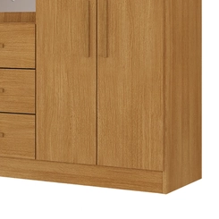 Cômoda com Espelho 3 Gavetas 2 Portas Rodial Dunas 50CO2326-E Cinamomo SE