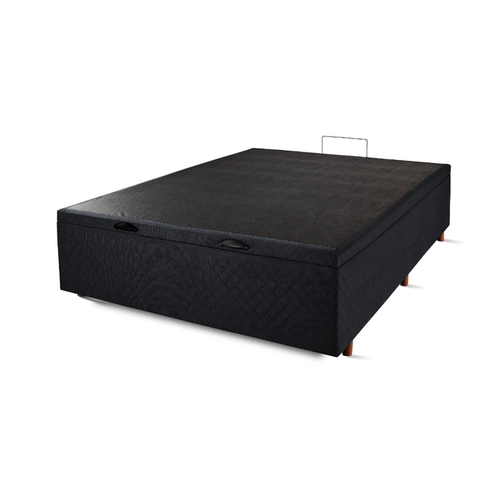 Base Box Baú Casal Cristalflex 138x188x46cm Preto SE