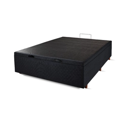 Base Box Baú Casal Cristalflex 138x188x46cm Preto SE